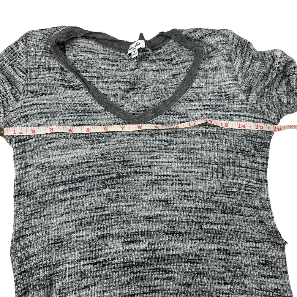 Splendid Womens Textured Knit Dress Gray Grey Long Sleeve V-Neck Size Small - Picture 8 of 11